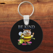 Funny Cat Meme Bee Cat Meme Be Kind Cute Animal Lo Schlüsselanhänger (Vorderseite)