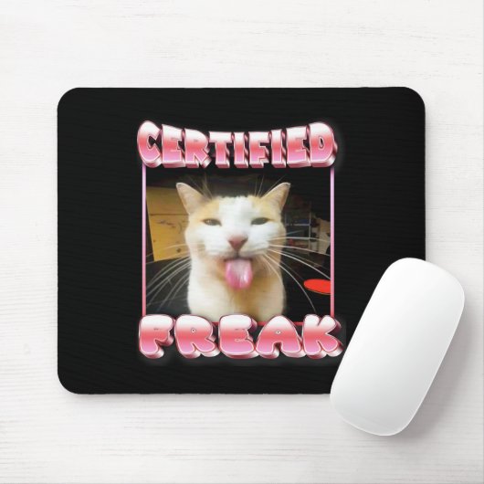 Funny Cat Meme - Certified Freak Funny Cat Meme Mousepad (Mit Mouse)