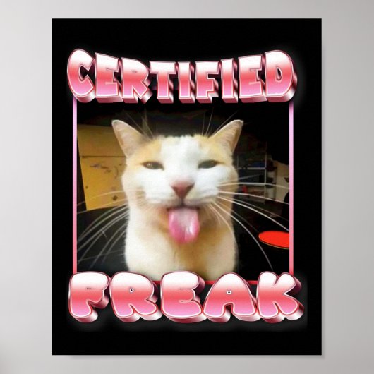 Funny Cat Meme - Certified Freak Funny Cat Meme Poster (Vorne)