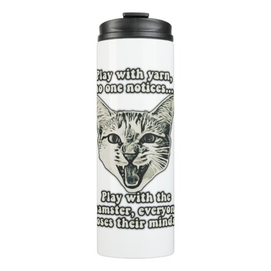 Funny cat meme for cat persons and cat lovers thermosbecher (Vorderseite)