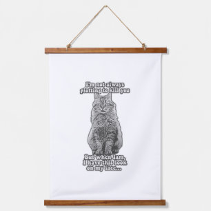 Funny cat meme für Katzenbesitzer und Katzenliebha Wandteppich Mit Holzrahmen