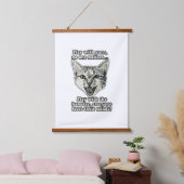 Funny cat meme für Katzenfreunde und Katzenliebhab Wandteppich Mit Holzrahmen (Schlafzimmer)