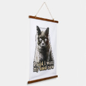 Funny Cat Meme für Katzenliebhaber und Kätzchenbes Wandteppich Mit Holzrahmen (Gewinkelt)