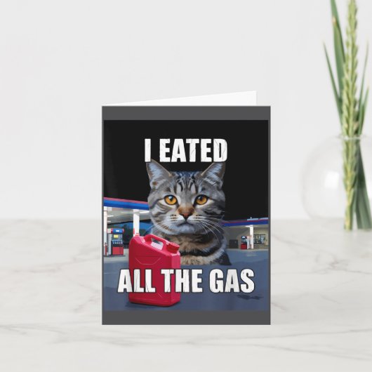 Funny Cat Meme I Eated Wanted All The Gas Funny Me Karte (Vorderseite)