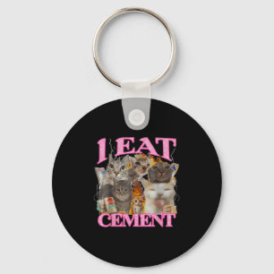 Funny Cat Meme I Ess Cement japanisches Zitat Tier Schlüsselanhänger