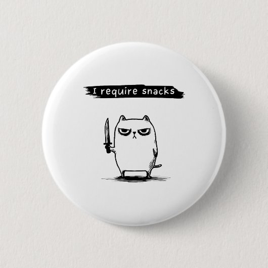 Funny Cat Meme Ich brauche Snacks Design Männer Fr Button (Vorderseite)