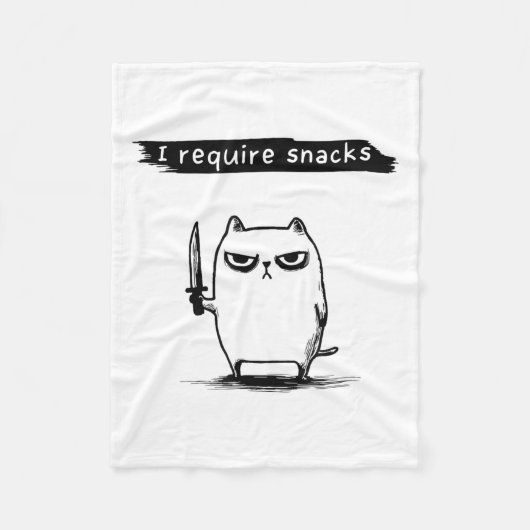 Funny Cat Meme Ich brauche Snacks Design Männer Fr Fleecedecke (Vorderseite)