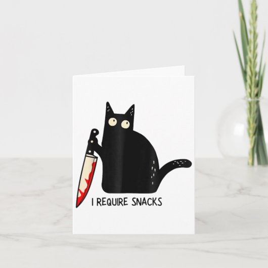 Funny Cat Meme Ich brauche Snacks Design Männer Fr Karte (Vorderseite)