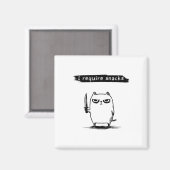 Funny Cat Meme Ich brauche Snacks Design Männer Fr Magnet (Vorderseite/Rückseite)