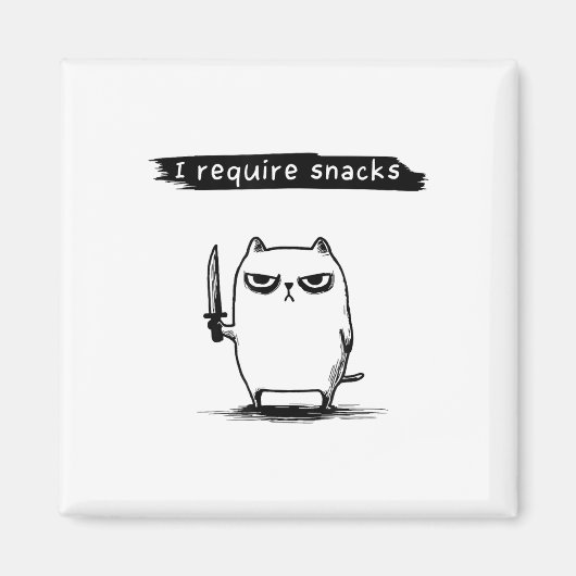 Funny Cat Meme Ich brauche Snacks Design Männer Fr Magnet (Vorne)