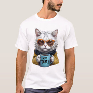 Funny Cat Meme - nicht heute menschlicher Kaffee L T-Shirt