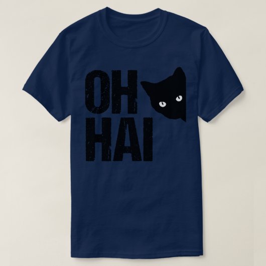 Funny Cat Meme Oh Hai T-Shirt (Design vorne)