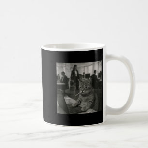 Funny Cat Meme Rauchen Zigarette bei der Arbeit Sp Kaffeetasse