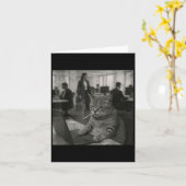 Funny Cat Meme Rauchen Zigarette bei der Arbeit Sp Karte (Gelbe Blume)