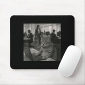 Funny Cat Meme Rauchen Zigarette bei der Arbeit Sp Mousepad (Mit Mouse)