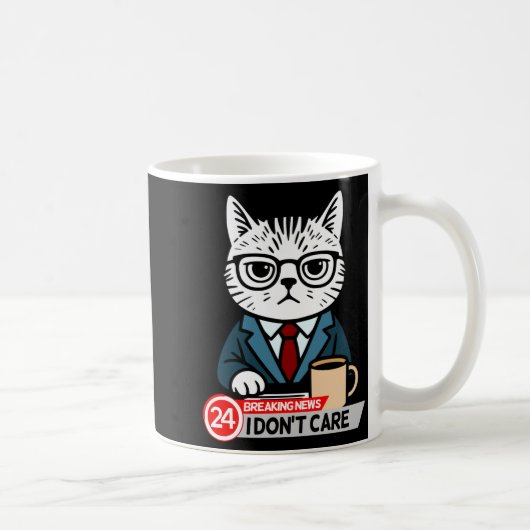 Funny Cat Meme Sarcastic Humor I Dont Care Cat  Kaffeetasse (Rechts)