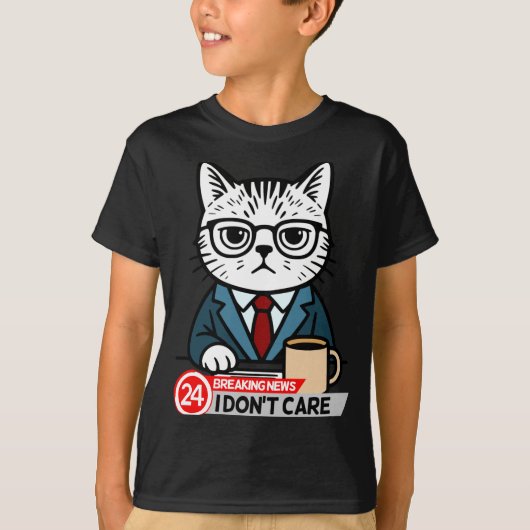 Funny Cat Meme Sarcastic Humor I Dont Care Cat T-Shirt (Vorderseite)