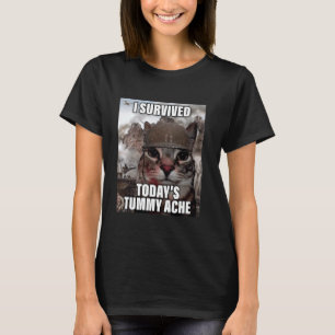 Funny Cat Meme überlebte ich heute die Tummy Ache T-Shirt