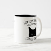 Funny Cat Meme, zwei Gehirnzellen, selbstzerstörer Zweifarbige Tasse (VorderseiteRechts)