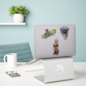 Funny Cat Memes Aufkleber (Laptop auf Schreibtisch)