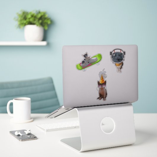Funny Cat Memes Aufkleber (Laptop auf Schreibtisch)