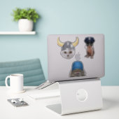 Funny Cat Memes Aufkleber (Laptop auf Schreibtisch)