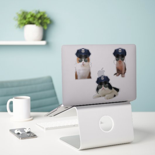 Funny Cat Memes Aufkleber (Laptop auf Schreibtisch)