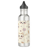 Funny Cat Meow Cartoon Pattern Edelstahlflasche (Links)