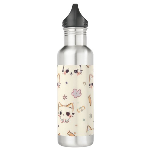 Funny Cat Meow Cartoon Pattern Edelstahlflasche (Links)