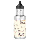 Funny Cat Meow Cartoon Pattern Edelstahlflasche (Rechts)