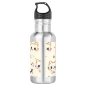 Funny Cat Meow Cartoon Pattern Edelstahlflasche (Rückseite)