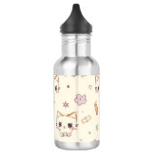 Funny Cat Meow Cartoon Pattern Edelstahlflasche (Links)