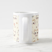 Funny Cat Meow Cartoon Pattern Jumbo-Tasse (Rückseite)