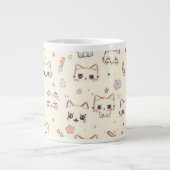 Funny Cat Meow Cartoon Pattern Jumbo-Tasse (Vorderseite)