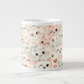 Funny Cat Meow Cartoon Pattern Jumbo-Tasse (Vorderseite)