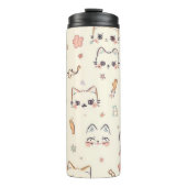 Funny Cat Meow Cartoon Pattern Thermosbecher (Vorderseite)