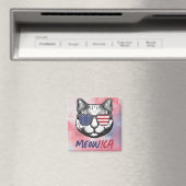 Funny Cat Meow-ica Patriotic Magnet (In Situ (Geschirrspüler))