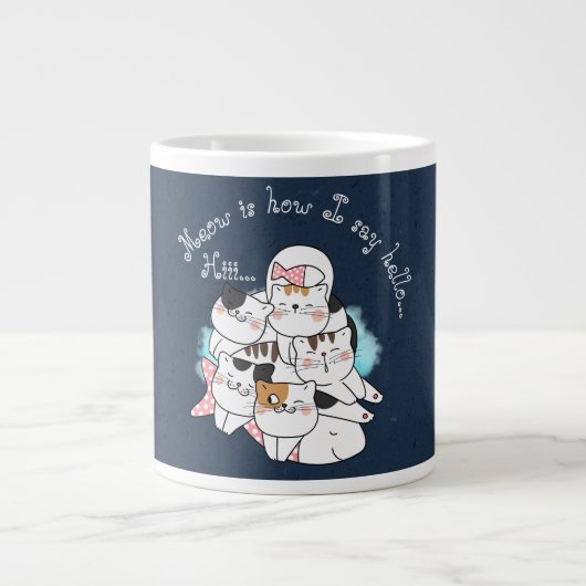Funny Cat, Meow ist, wie ich hallo sage, Spezialit Jumbo-Tasse (Vorderseite)