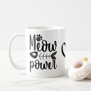 Funny Cat "Meow Power" Crazy Cat Lady Kitten Kitty Kaffeetasse