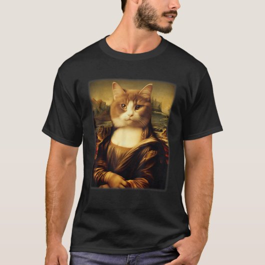 Funny Cat Meowna Mona Lisa Art Cat Parody Men Wome T-Shirt (Vorderseite)