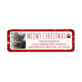 Funny Cat MEOWY CHRISTMAS Foto Red Pawprint (Vorne)