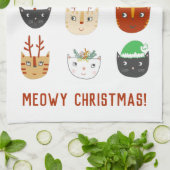 Funny Cat Meowy Weihnachten Geschirrtuch (Gefaltet)
