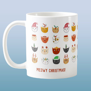 Funny Cat Meowy Weihnachten Kaffeetasse