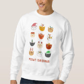 Funny Cat Meowy Weihnachten Sweatshirt (Vorderseite)