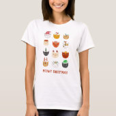 Funny Cat Meowy Weihnachten T-Shirt (Vorderseite)
