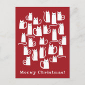 Funny Cat Meowy Weihnachtsfeiertag Postcard Feiertagspostkarte (Vorderseite)