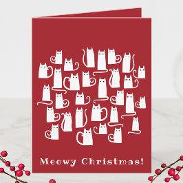 Funny Cat Meowy Weihnachtskarte Karte