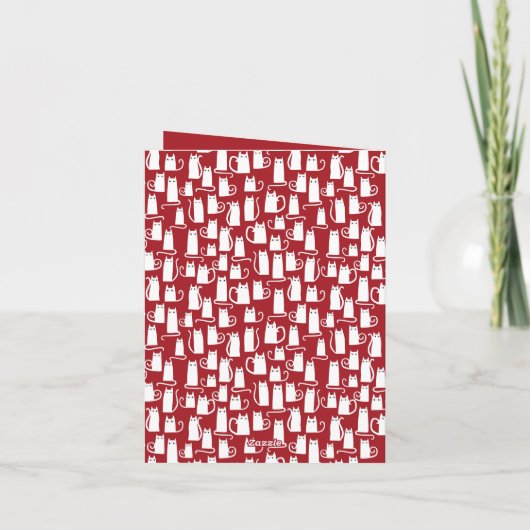 Funny Cat Meowy Weihnachtskarte Karte (Rückseite)