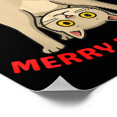 Funny Cat Merry Meowmas Xmas Lover Men Women Kids  Poster (Ecke)