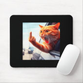 Funny Cat Middle Finger Hilarious Cat In The Car C Mousepad (Mit Mouse)